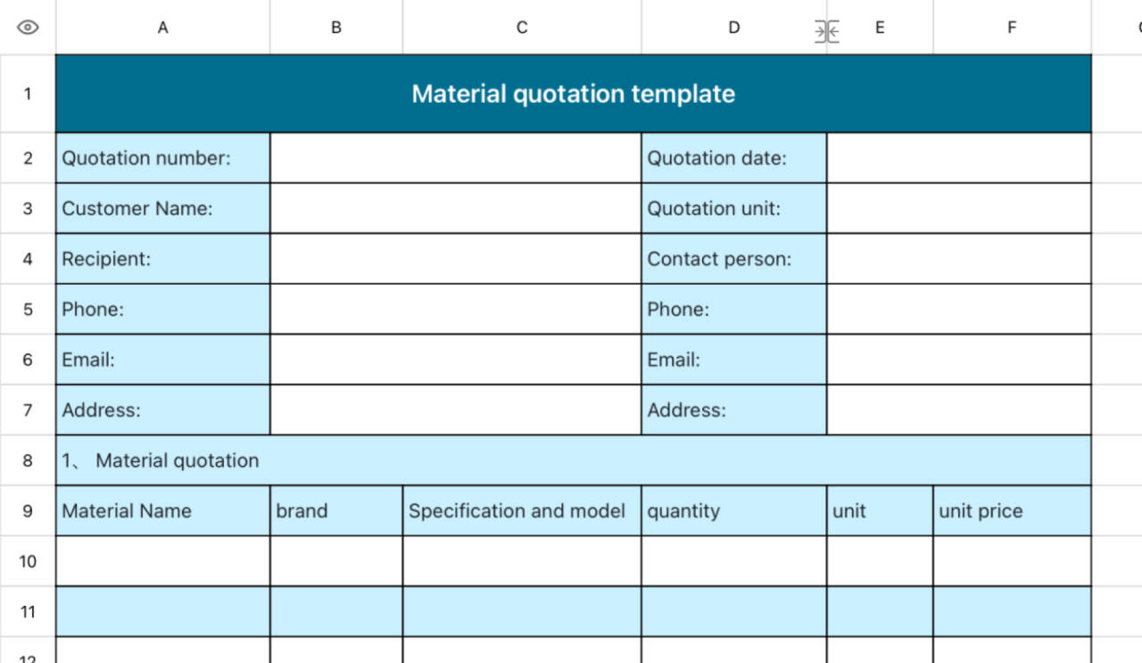 Material quotation 1
